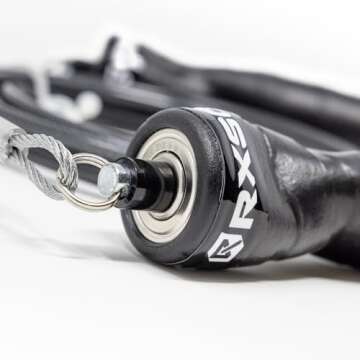 Rx Smart Gear Jump Rope - Black Ops Ergonomic Handles with Trans Black Cable Buff 3.4 9'0" | Jump Smart Weighted Speed Rope for Sports & Fitness, MMA, HIIT, Cardio & Functional Workout