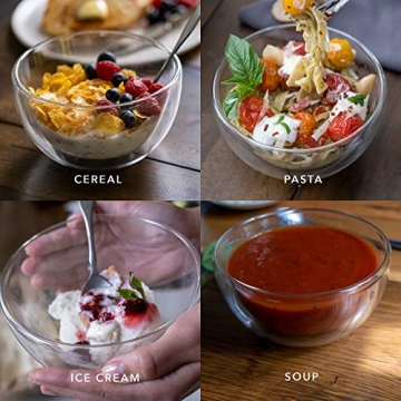 Durable Microwave Safe Double Wall Glass Bowls - Set of 4