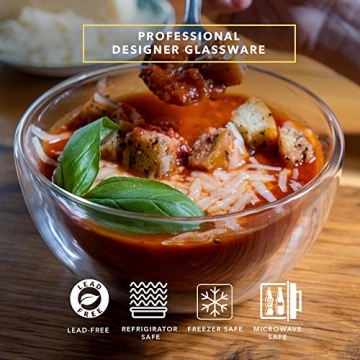 Durable Microwave Safe Double Wall Glass Bowls - Set of 4