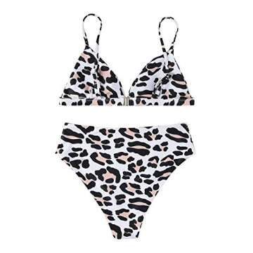 Stylish Leopard Print High Waisted Cheeky Bikini
