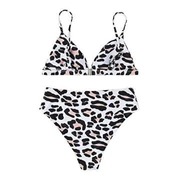 Stylish Leopard Print High Waisted Cheeky Bikini