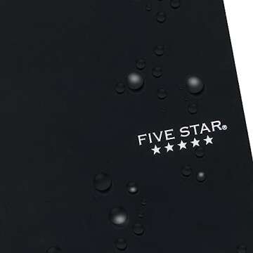 Five Star Small Spiral Notebook, 2 Subject, College Ruled Paper, 9-1/2" x 6", 100 Sheets, Black (72285)