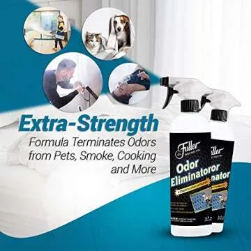 Fuller Brush Extra Strength Odor Eliminator Fabric Refresher Spray - Refreshing Deodorizer - Clean Fresh Scent for Linen, Clothing, Carpet, Pets, Dog, Cat Urine & Basement - Strong Odor Remover