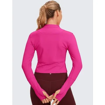 CRZ YOGA Women's Long Sleeve Crop Top for Workouts