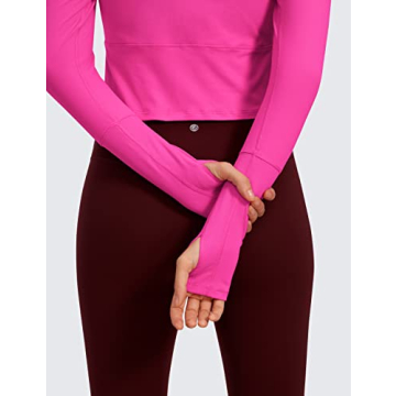 CRZ YOGA Women's Long Sleeve Crop Top for Workouts