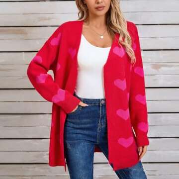 Stylish Valentines Day Knit Cardigan for Women