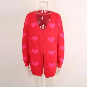 Stylish Valentines Day Knit Cardigan for Women