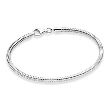 Miabella 3mm Sterling Silver Italian Snake Chain Bracelet for All