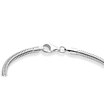 Miabella 925 Sterling Silver 3mm Snake Chain Bracelet
