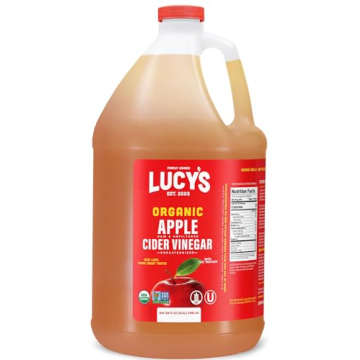 Lucy's Family Owned Gallon Size Organic Apple Cider Vinegar with the Mother