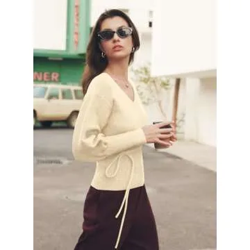 MIHOLL Women Sexy V Neck Long Sleeve Sweater for Any Occasion