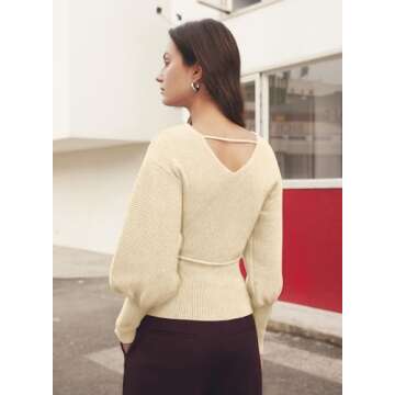 MIHOLL Women Sexy V Neck Long Sleeve Sweater for Any Occasion