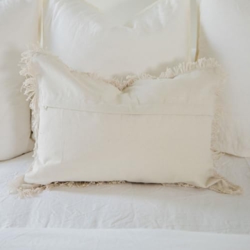 Woven Slub Fringed Pillow Cover for Stylish Comfort