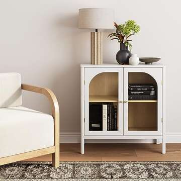 Nathan James Mason Modern Storage Cabinet with Glass Doors