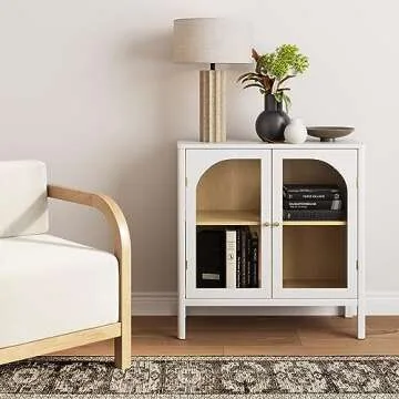 Nathan James Mason Modern Storage Cabinet with Glass Doors