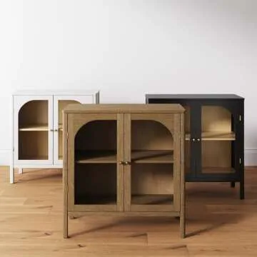 Nathan James Mason Modern Storage Cabinet with Glass Doors