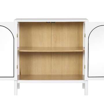 Nathan James Mason Modern Storage Cabinet with Glass Doors