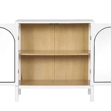 Nathan James Mason Modern Storage Cabinet with Glass Doors