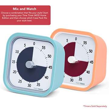 TIME TIMER Home MOD Color Cases - for Classroom Learning, Homeschool Study Tool, Student Desk Clock ...