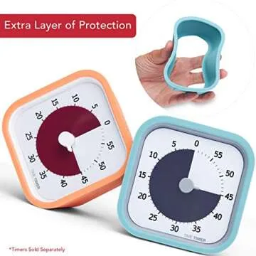 TIME TIMER Home MOD Color Cases - for Classroom Learning, Homeschool Study Tool, Student Desk Clock and Office Meetings with Silent Operation (2-Pack), Orange & Blue Pack
