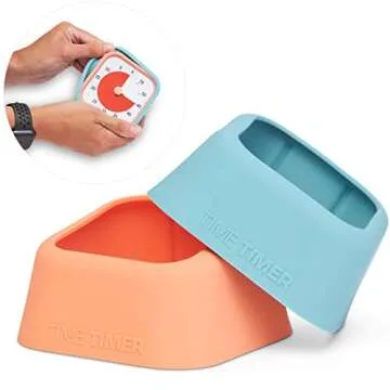 TIME TIMER Home MOD Color Cases - for Classroom Learning, Homeschool Study Tool, Student Desk Clock and Office Meetings with Silent Operation (2-Pack), Orange & Blue Pack