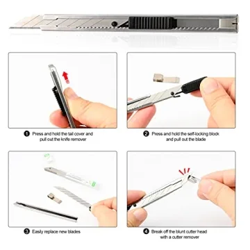 FOSHIO Utility Knife Set with 30 Blades for Crafting, 3 Pack