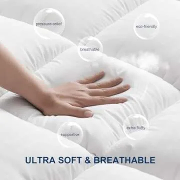 Extra Thick King Mattress Topper, Breathable Ultra Soft 1300 GSM Down Alternative Filled Fitted Mattress Protector 8-21" Deep Pocket, Comfort Support Back Mattress Pad Cover (78x80 in,White)