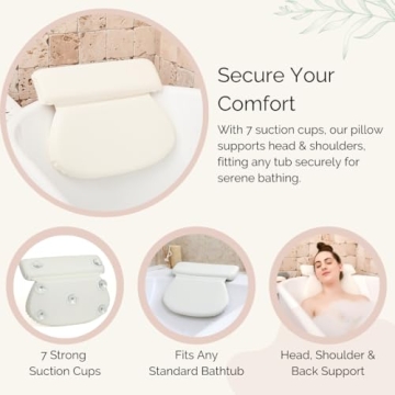 Monsuri Luxurious Bath Pillow - Elite Comfort for Baths
