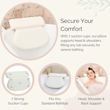 Monsuri Luxurious Bath Pillow - Elite Comfort for Baths