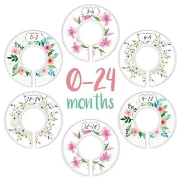 Adorable Baby Closet Size Dividers for Girls, Set of 6