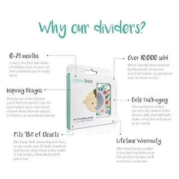 Adorable Baby Closet Size Dividers for Girls, Set of 6