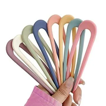 Colorful 8 Pack U Shaped Hair Pins for Women Girls