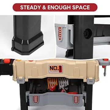 Kids Tool Bench, Toddler Toy Workbench and Tool Playset, Play Tool Bench Workshop for Boys, Pretend Play Construction Tool Toys for Toddler, Christmas Birthday Gift for Kids