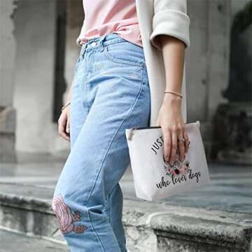 GevGuxLuo Dog Lovers Makeup Bag with Mirror