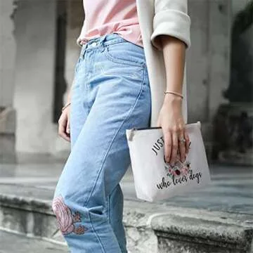 GevGuxLuo Dog Lovers Makeup Bag with Mirror