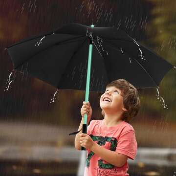 BESTKEE Lightsaber Umbrella LED Light up Golf Umbrellas with 7 Color Changing On The Shaft/Built in ...