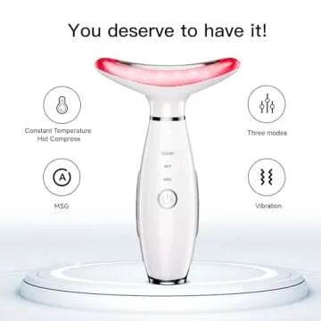 Neck Face Beauty Device, Skin Care Face Massage,3 in 1 Facial Massager, Face Sculpting Tool with Thermals, Vibration (White)