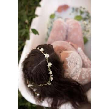 DDazzling Flower Crown Floral Wreath Headband Floral Garland Headbands photo props (Pink)