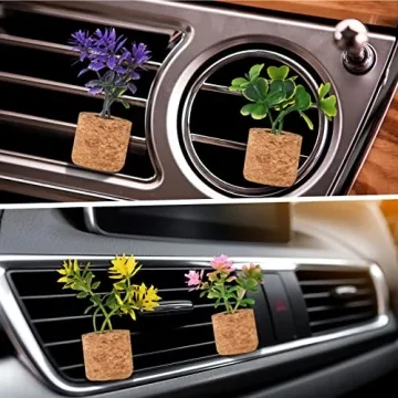 6 Cute Succulent Car Vent Clips with Essential Oil Sprayer