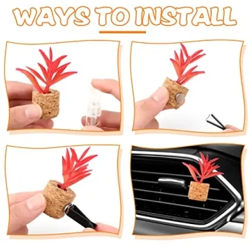 6 Cute Succulent Car Vent Clips with Essential Oil Sprayer