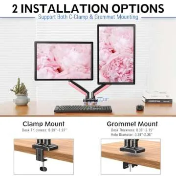 MOUNTUP Dual Monitor Stand - Gas Spring Adjustable Arm