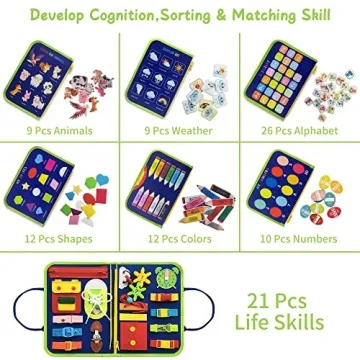 TenFans Busy Board Montessori Toy for Toddlers