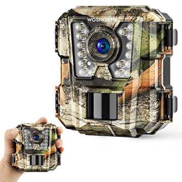 WOSPORTS Mini Trail Camera,24MP 1080P HD Game Hunting Camera Motion Activated with IR Night Vision W...