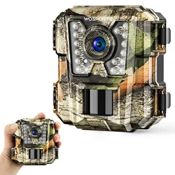 WOSPORTS Mini Trail Camera,24MP 1080P HD Game Hunting Camera Motion Activated with IR Night Vision W...