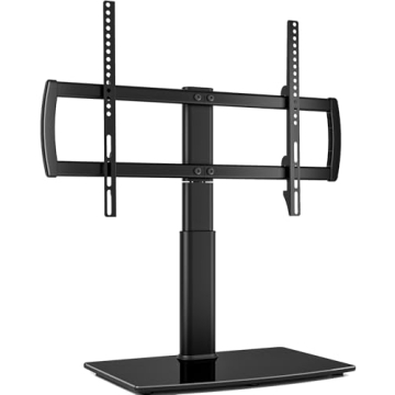 Universal Swivel TV Stand - Adjustable, Heavy Duty Tempered Glass for 32-65" TVs