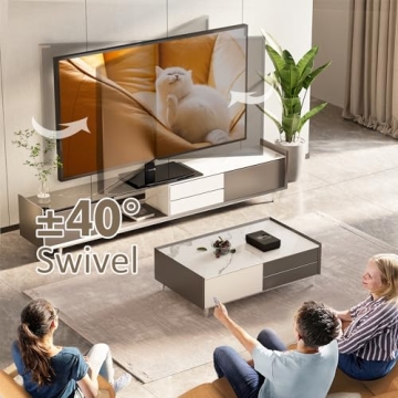 Adjustable Heavy Duty Swivel TV Stand for 32-65 Inch TVs