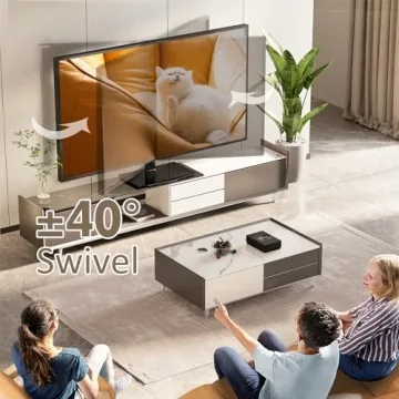 Adjustable Heavy Duty Swivel TV Stand for 32-65 Inch TVs