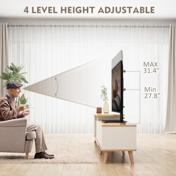 Adjustable Heavy Duty Swivel TV Stand for 32-65 Inch TVs