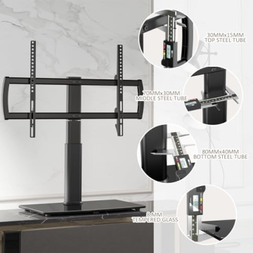 Adjustable Heavy Duty Swivel TV Stand for 32-65 Inch TVs