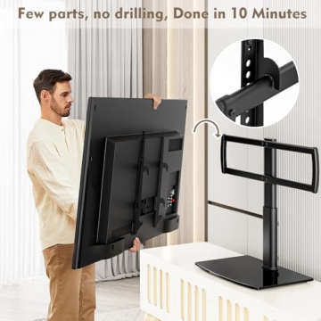 Adjustable Heavy Duty Swivel TV Stand for 32-65 Inch TVs